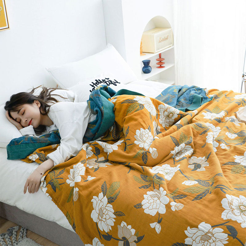 Boho Floral Quilt | Reversible Cotton Quilt with Soft Breathable Fabric | Cozy Comfort for Year-Round Use 0