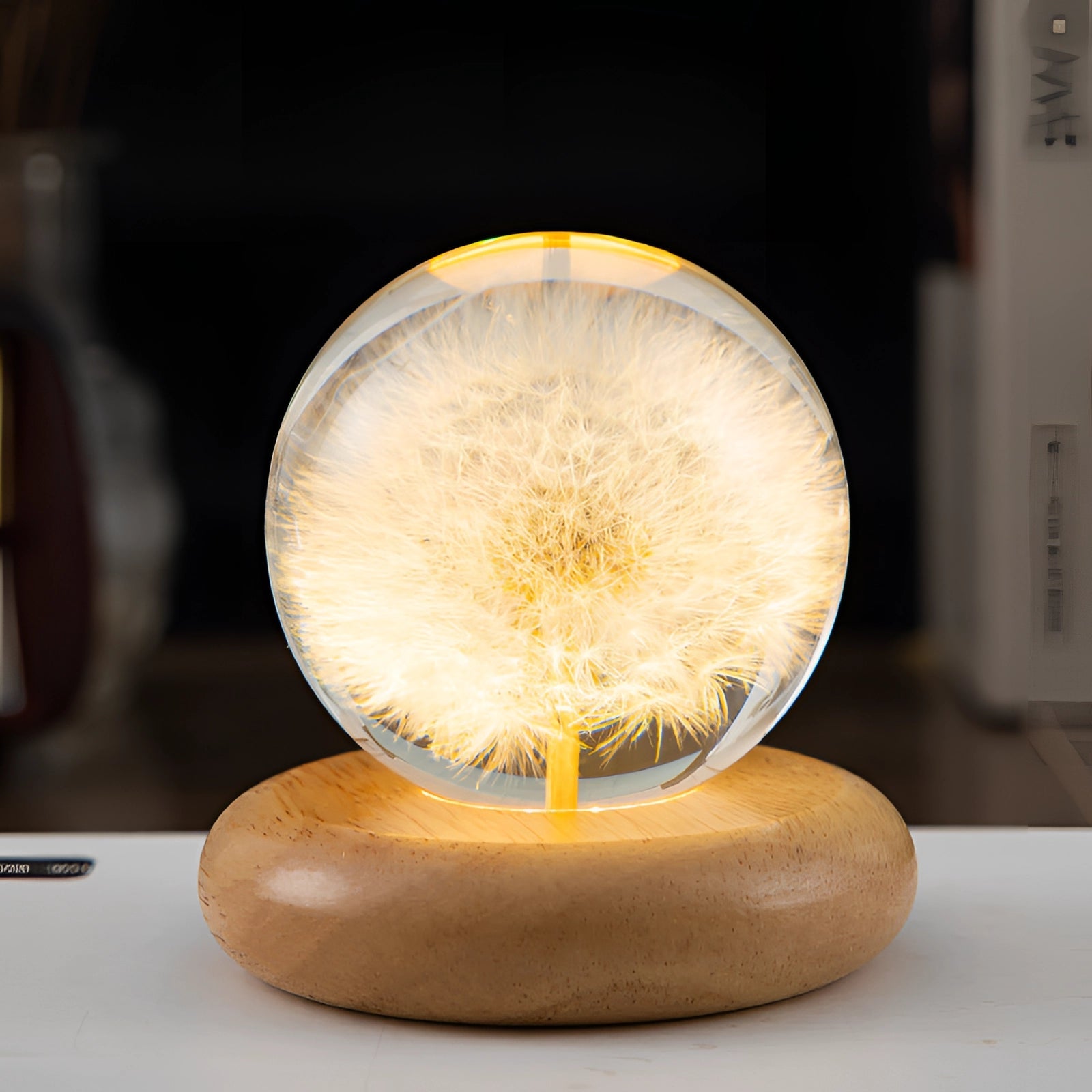 Botanical Night Light | Dandelion Resin Lamp with LED Base for Enchanting Illumination 5