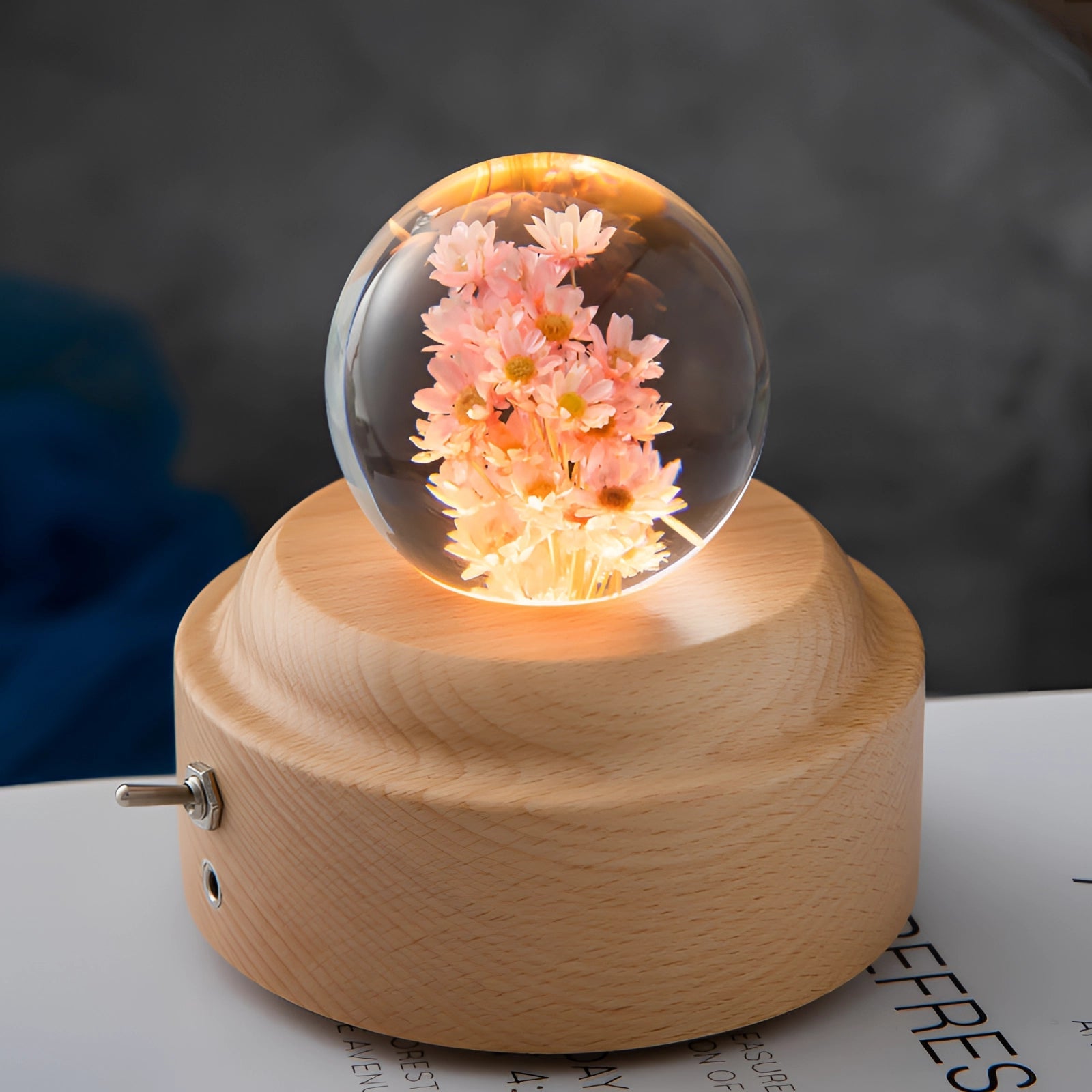 Botanical Night Light | Dandelion Resin Lamp with LED Base for Enchanting Illumination 7
