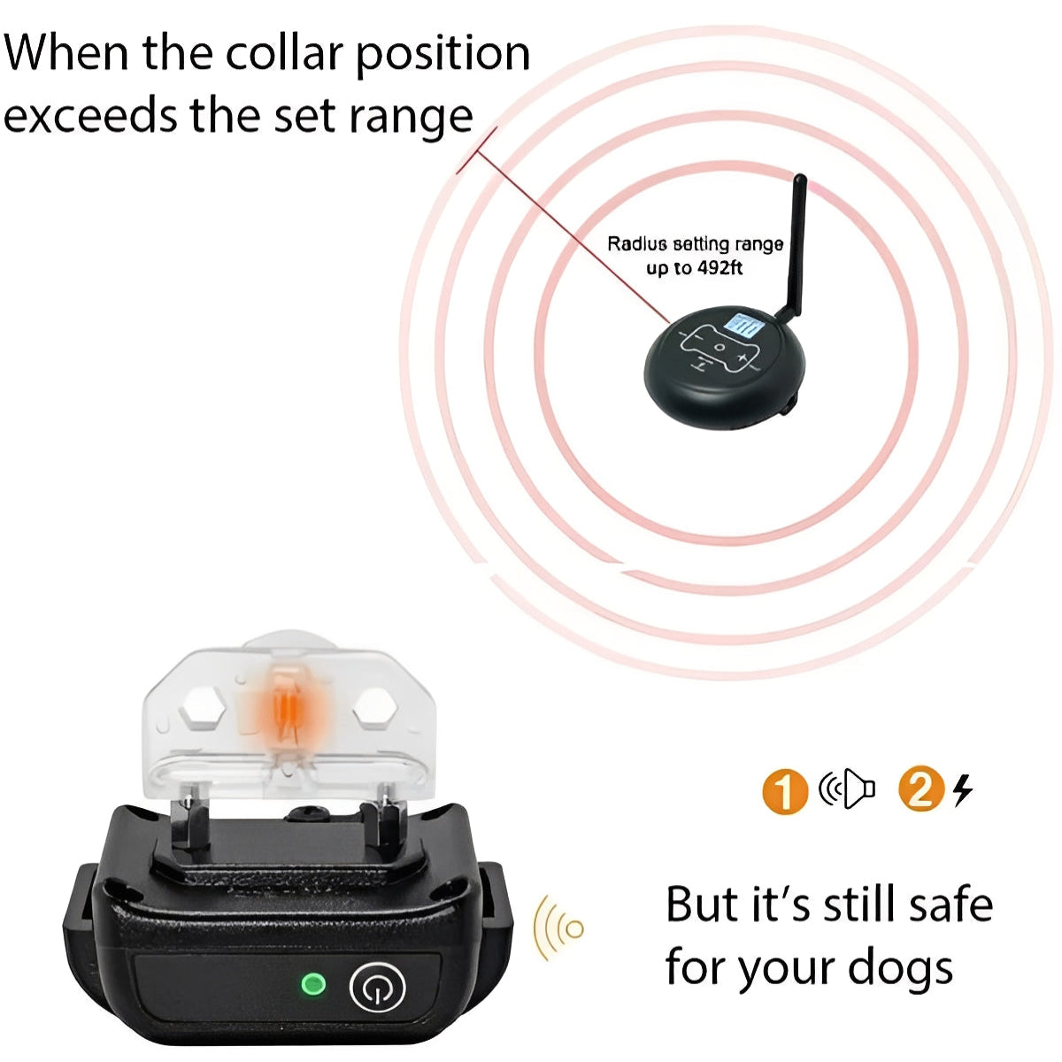 Boundary Buddy | Wireless Dog Fence System with Adjustable Range | Portable Waterproof Collar for Safe Outdoor Exploration 4