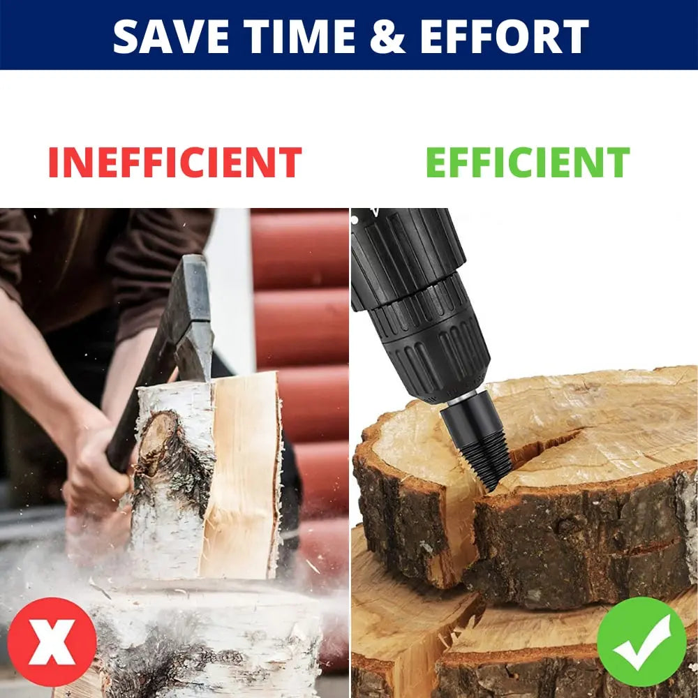 BowLift | Firewood Drill Bit Set with 32mm Carbon Steel Head | Efficient Wood Splitting for Camping and Home Use 4