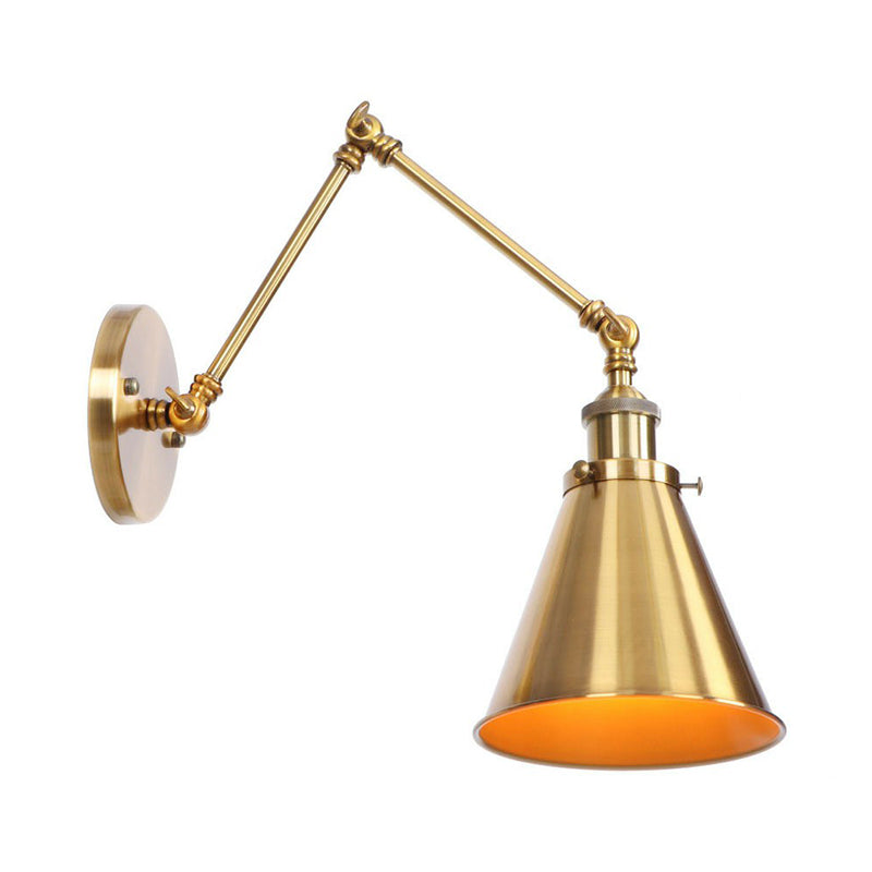 BowLift | Industrial Brass Wall Lamp with Swing Arm & Adjustable Height | Unique Scalloped Design for Versatile Lighting 0