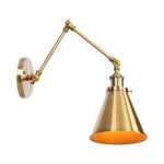 BowLift | Industrial Brass Wall Lamp with Swing Arm & Adjustable Height | Unique Scalloped Design for Versatile Lighting 0