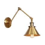 BowLift | Industrial Brass Wall Lamp with Swing Arm & Adjustable Height | Unique Scalloped Design for Versatile Lighting 4