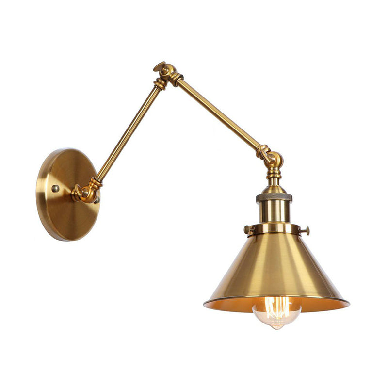 BowLift | Industrial Brass Wall Lamp with Swing Arm & Adjustable Height | Unique Scalloped Design for Versatile Lighting 4