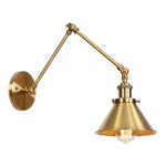 BowLift | Industrial Brass Wall Lamp with Swing Arm & Adjustable Height | Unique Scalloped Design for Versatile Lighting 5