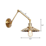 BowLift | Industrial Brass Wall Lamp with Swing Arm & Adjustable Height | Unique Scalloped Design for Versatile Lighting 8
