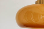 BrassGlow | Elegant Vintage Yellow Glass Semi-Flush Mount Ceiling Light 6
