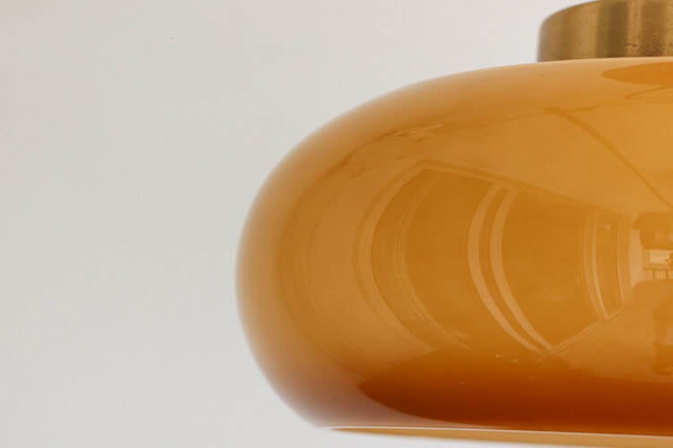BrassGlow | Elegant Vintage Yellow Glass Semi-Flush Mount Ceiling Light 6