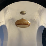 BrassGlow | Elegant Vintage Yellow Glass Semi-Flush Mount Ceiling Light 9