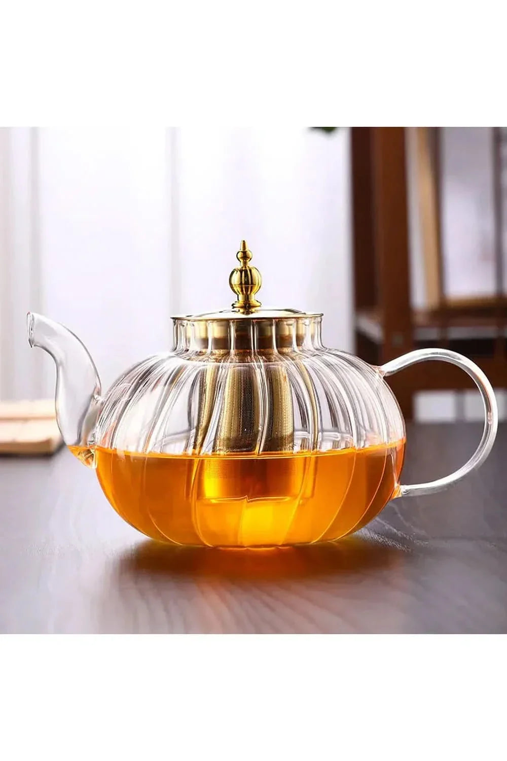Brewelle | Glass Teapot with Stainless Steel Infuser & Lid | 1200ml Capacity for Loose Leaf Tea 0