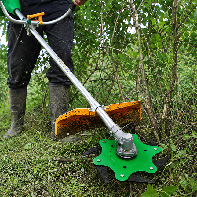 Weed Wacker Blades Trimmer Head with 6 Steel Blades, Weed Eater Head for Straight Shaft Mowers