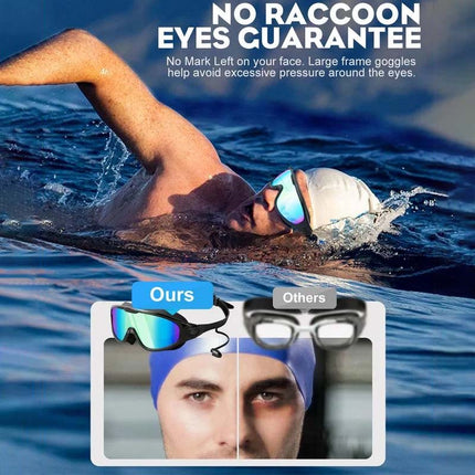 Wide Angle Swim Goggles for Adults, Anti Fog Swimming Goggles with Silicone Seals and 180 Degree Vision for Men and Women
