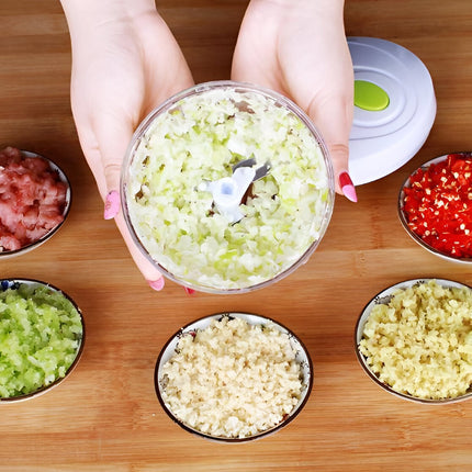 Manual Vegetable Chopper, Stainless Steel Hand Food Chopper for Nuts and Vegetables