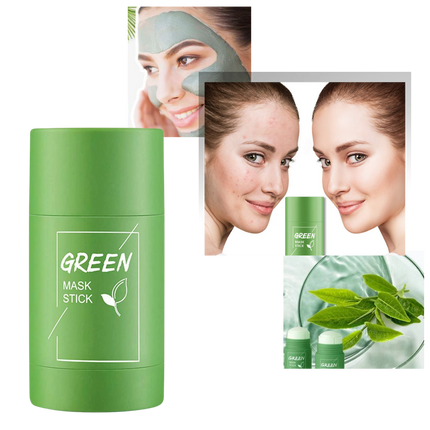 Face Mask, Green Tea Face Mask Roll On with Ball Applicator, Blackhead Remover Pore Cleansing Mask for All Skin Types