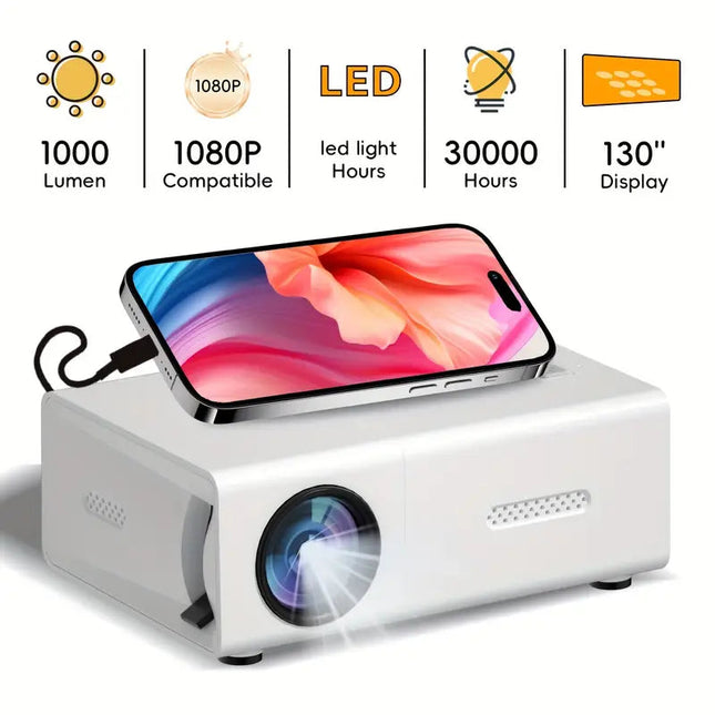 Portable Projector 720P HD, Mini Projector for Phone with WiFi and HDMI