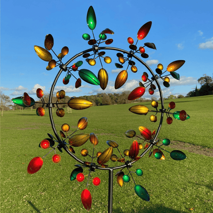 Wind Spinner for Garden, Kinetic Wind Spinner Windmill with Metal Garden Stake, Outdoor Yard Art Metal Wind Catcher