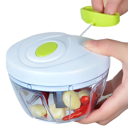 Manual Vegetable Chopper, Mini Chopper with Pull Cord, Stainless Steel Hand Food Chopper for Nuts and Vegetables