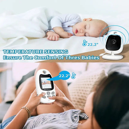 Wireless video and audio baby monitor, 3.5 inch color screen with night vision and two-way talk, 300 m range
