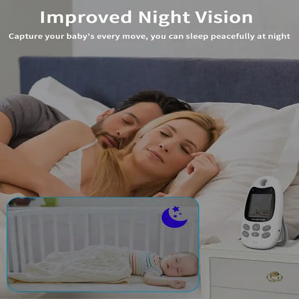 Wireless video and audio baby monitor, 3.5 inch color screen with night vision and two-way talk, 300 m range