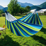 Canvas Hammock | Striped Double Swing Bed with Reinforced Design for Ultimate Comfort 1