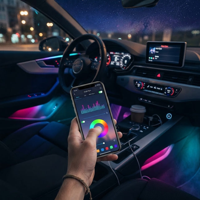 Car LED Lights Interior, RGB LED Strip Lights for Car with App Control and Music Sync, Automotive LED Lighting