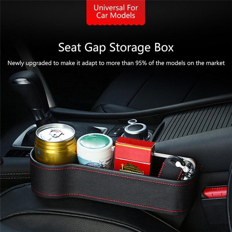 Car Seat Gap Organizer with Faux Leather Design | Universal Fit for Enhanced Storage 0