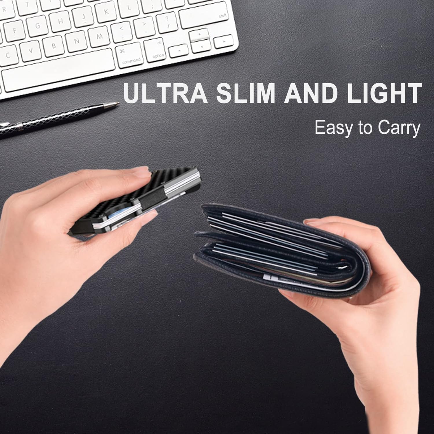 CarbonVault | Slim RFID-Blocking Wallet with Durable Money Clip | Compact Design for Security and Style 4