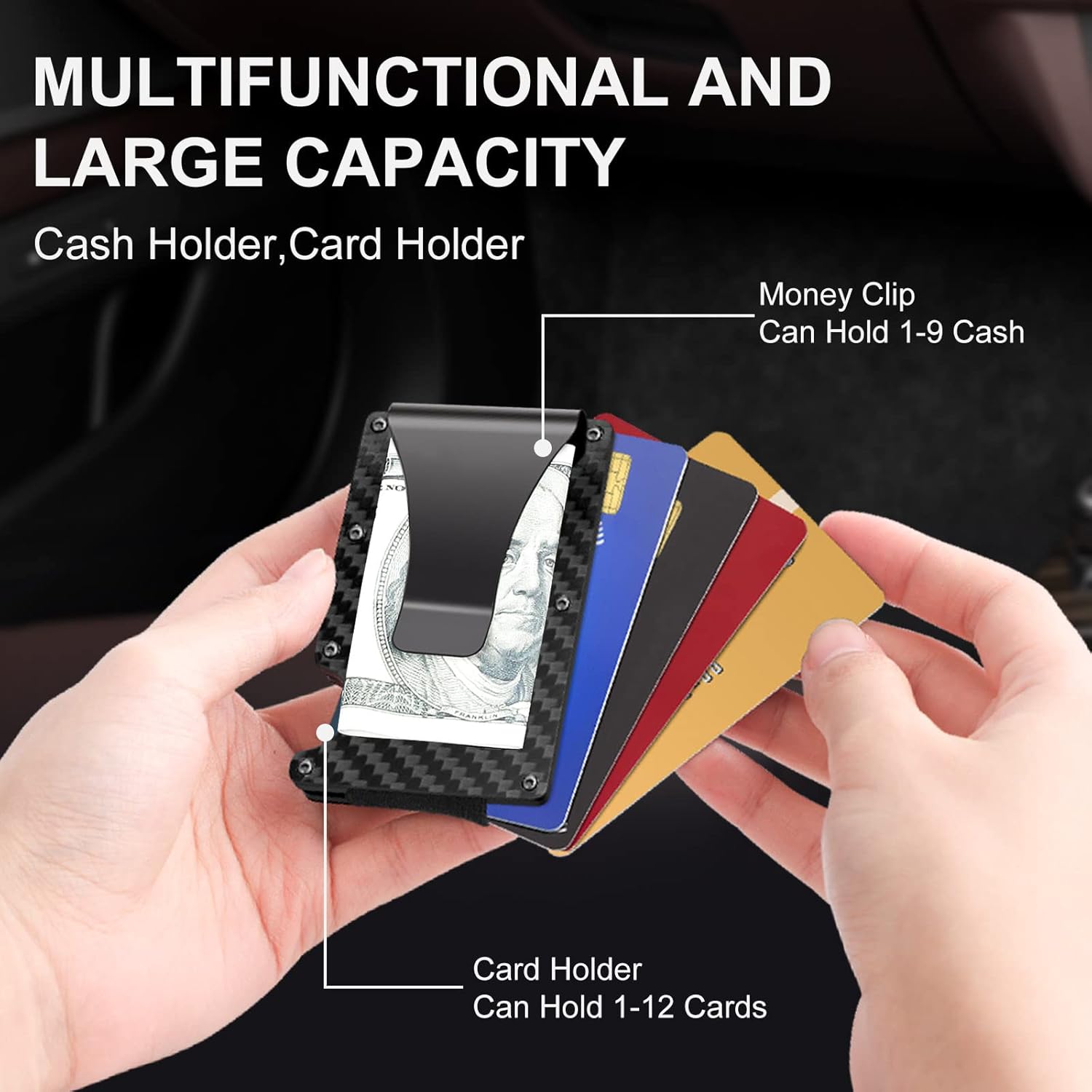 CarbonVault | Slim RFID-Blocking Wallet with Durable Money Clip | Compact Design for Security and Style 5