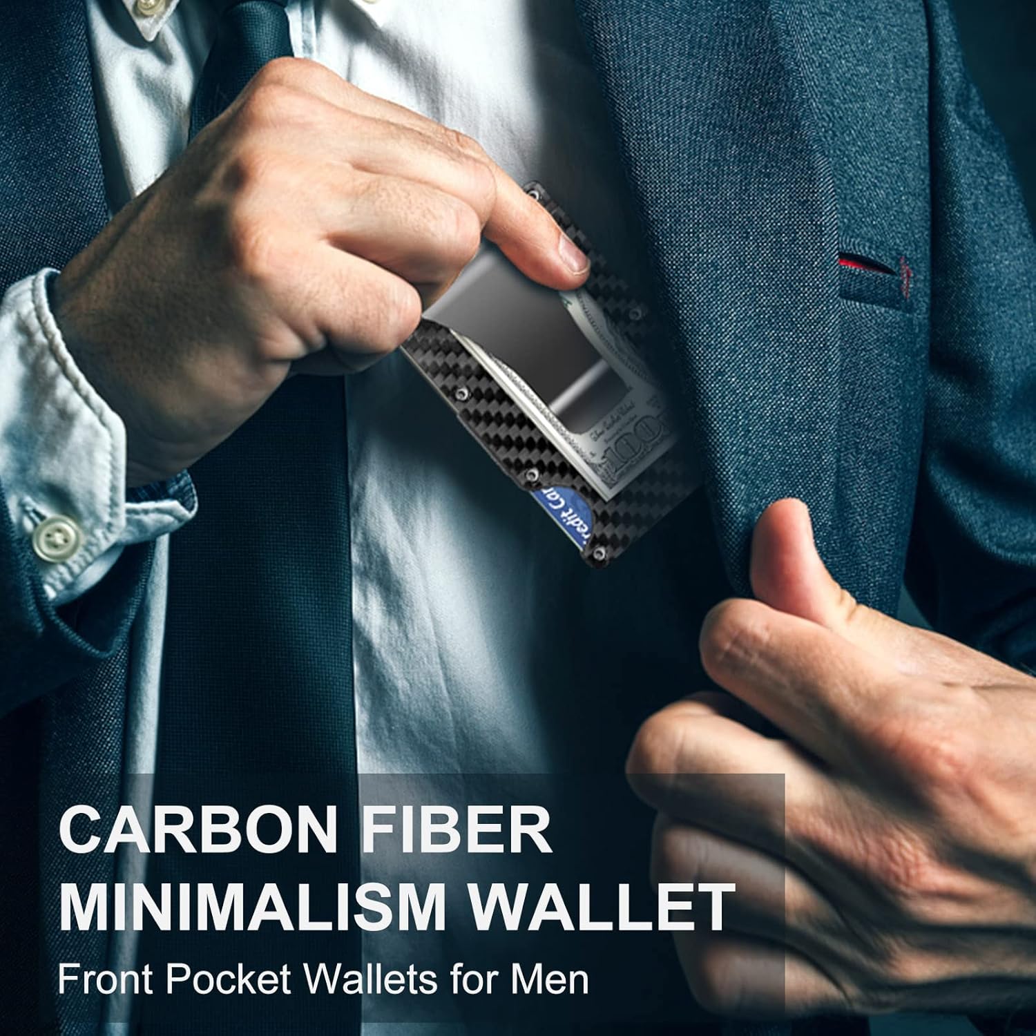 CarbonVault | Slim RFID-Blocking Wallet with Durable Money Clip | Compact Design for Security and Style 8