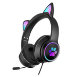 Cat Ear Gaming Headset | RGB LED Lights & Adjustable Microphone | Fun Design for Ultimate Gaming Experience 0