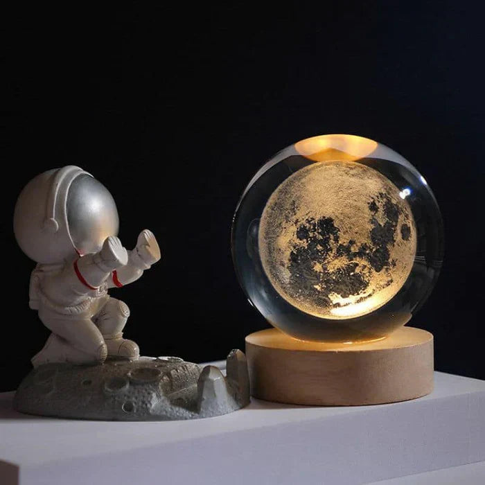 CelestialGlow | Glowing Sphere with 3D Planet Engravings | Magical Night Light for Cosmic Ambiance 0