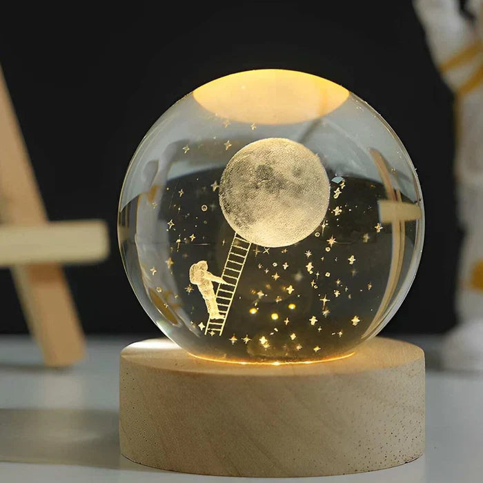 CelestialGlow | Glowing Sphere with 3D Planet Engravings | Magical Night Light for Cosmic Ambiance 10