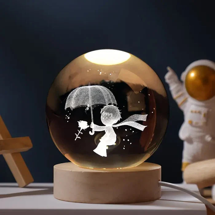CelestialGlow | Glowing Sphere with 3D Planet Engravings | Magical Night Light for Cosmic Ambiance 5