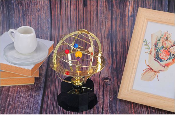 Celestial Artistry | Handcrafted Mechanical Orrery Model with 5 Planets | Stunning Solar System Replica for Home Decor 0