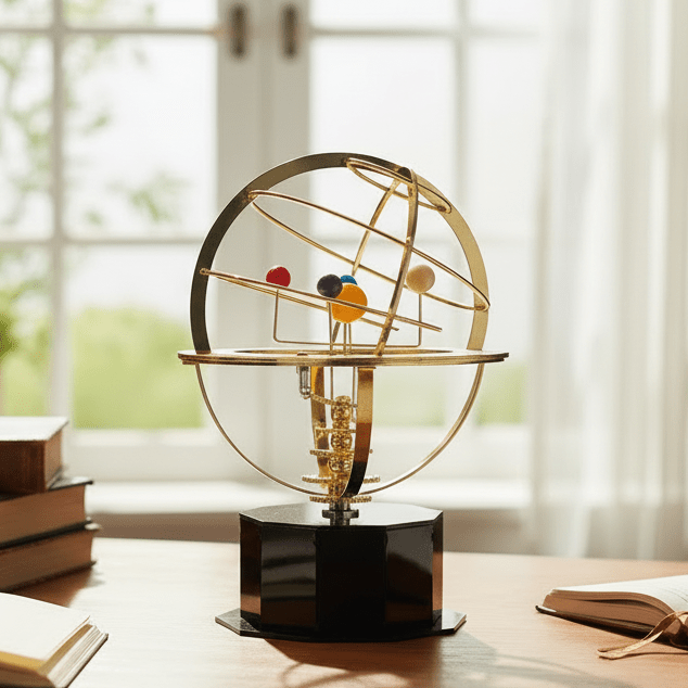 Celestial Brass | Solar System Orrery with Manual Rotation | Elegant Educational Display for Astronomy Enthusiasts 0