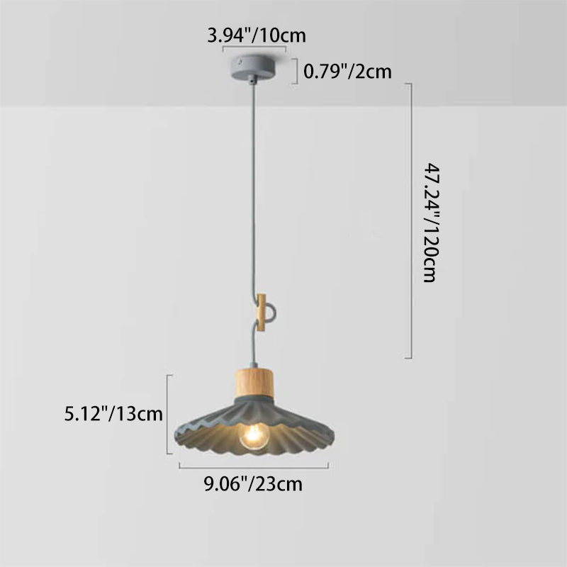 CementHue | Stylish Modern Scalloped Shade Pendant Light Fixture 4