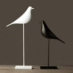Ceramic Bird Figurine Set with Glossy Finish | Modern Decor for Serene Spaces 1