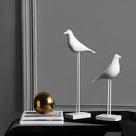 Ceramic Bird Figurine Set with Glossy Finish | Modern Decor for Serene Spaces 4