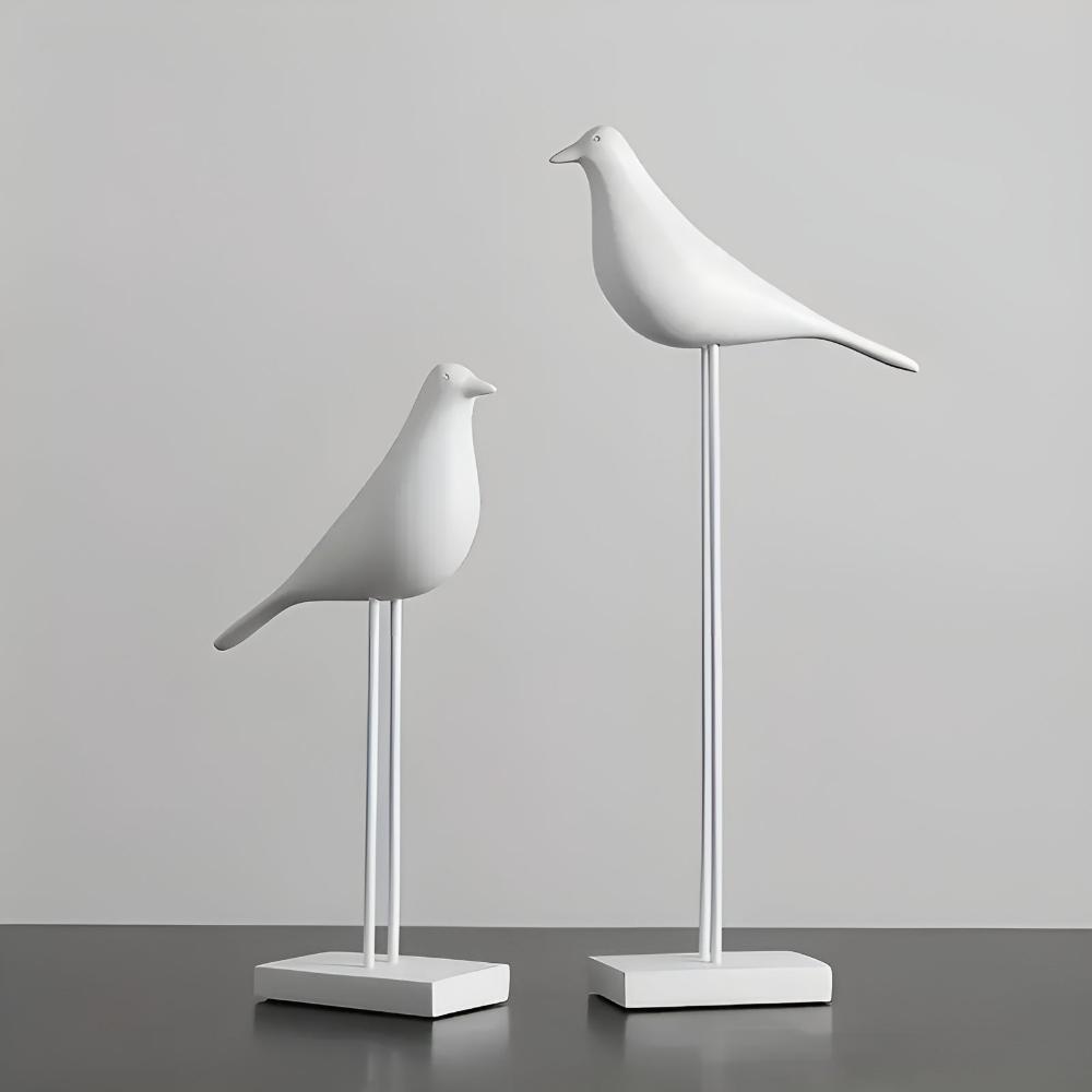 Ceramic Bird Figurine Set with Glossy Finish | Modern Decor for Serene Spaces 6