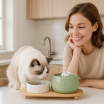Ceramic Cat Water Fountain with Dual Filtration System | Fresh Flowing Water for Healthy Hydration 2