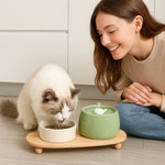 Ceramic Cat Water Fountain with Dual Filtration System | Fresh Flowing Water for Healthy Hydration 7
