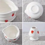 Ceramic Matcha Bowl Set with Charming Strawberry Design for Authentic Tea Experience 3