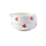 Ceramic Matcha Bowl Set with Charming Strawberry Design for Authentic Tea Experience 7