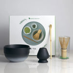 Ceramic Matcha Bowl Set with Spout Ombre Design & Bamboo Whisk | Perfect for Traditional Tea Preparation 2