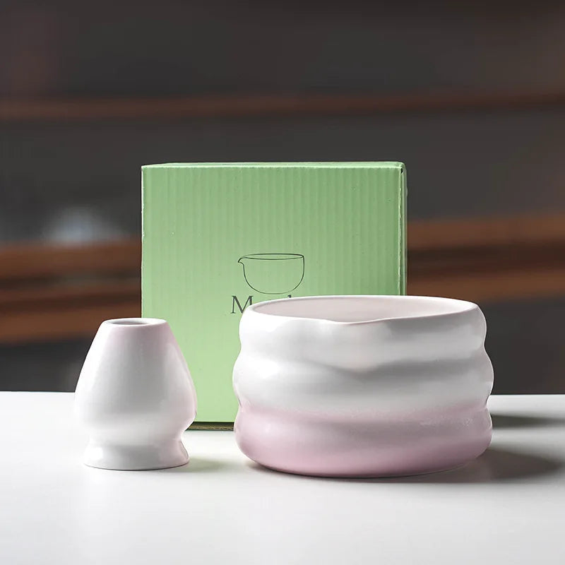 Ceramic Matcha Bowl Set with Spout | Elegant Design for Tea Ceremony 0