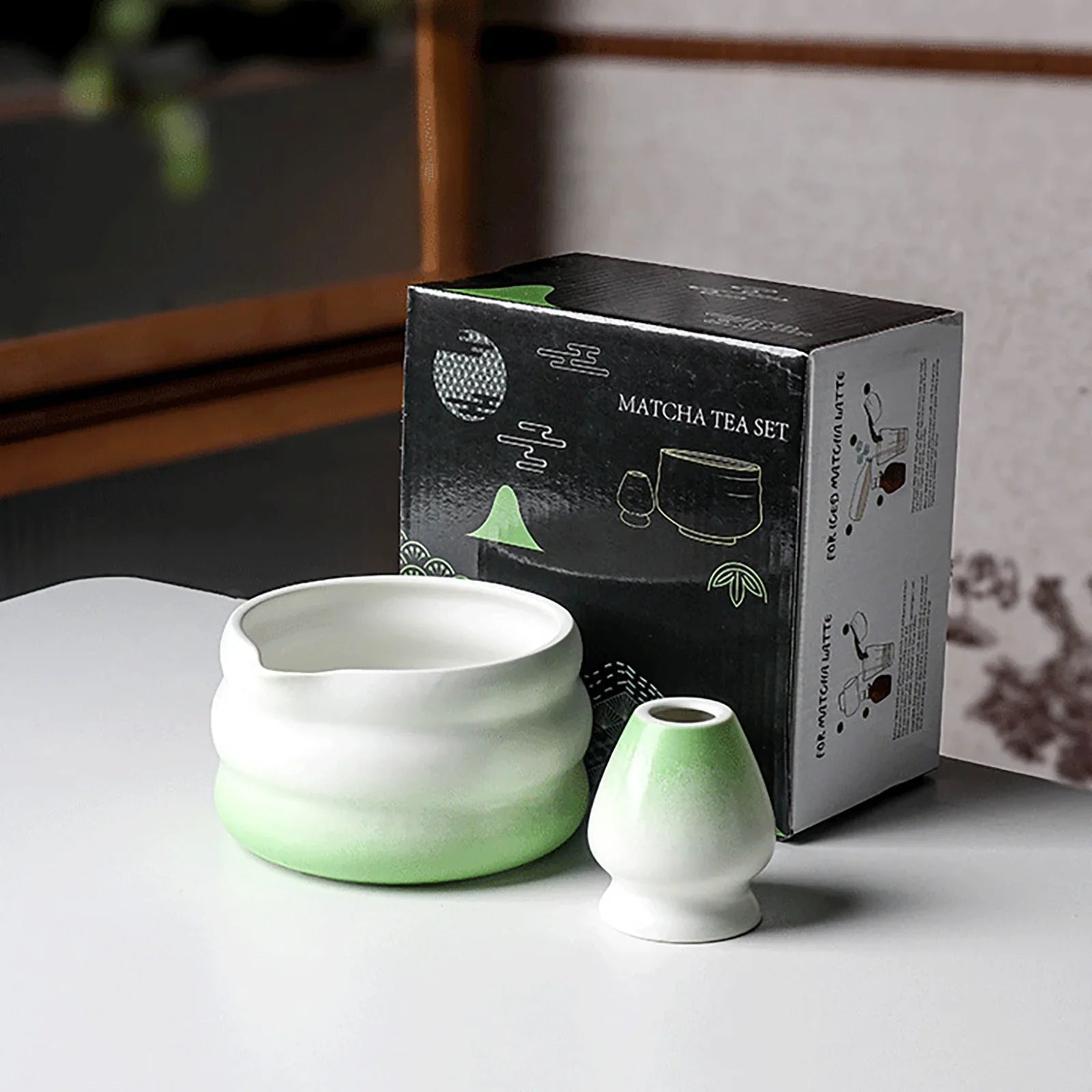 Ceramic Matcha Bowl Set with Spout | Elegant Design for Tea Ceremony 4