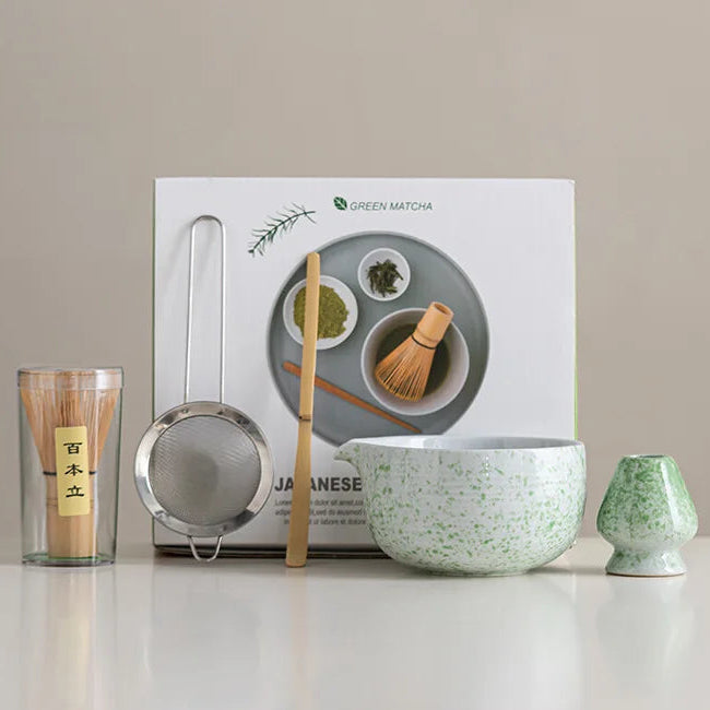 Ceramic Matcha Bowl Set with Traditional Song Dynasty Design | Perfect for Matcha Tea Preparation 0