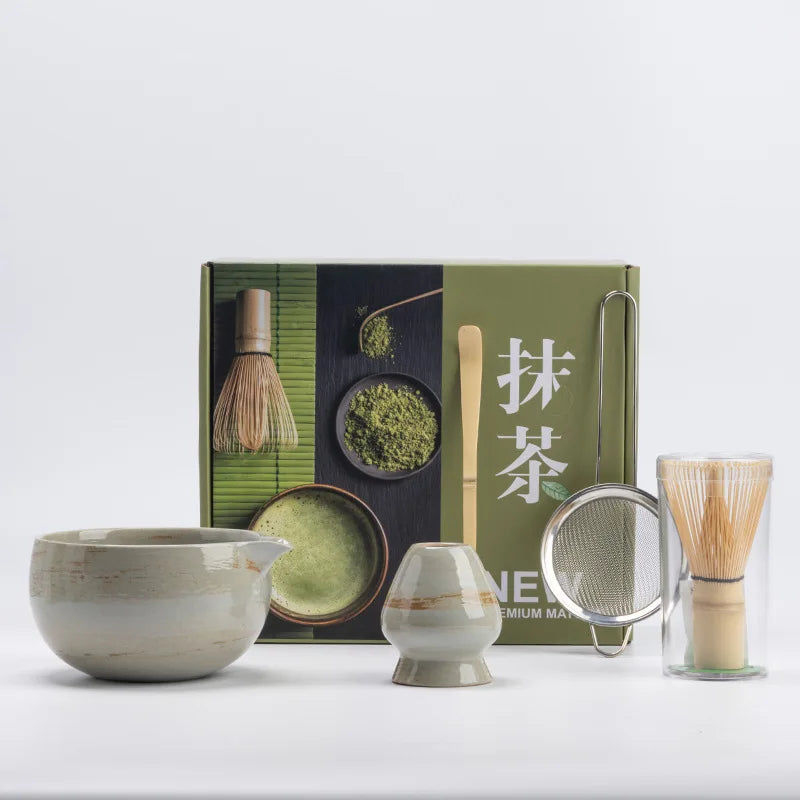 Ceramic Matcha Set | 5-Piece Non-Toxic Whisk & Bowl for Authentic Tea Experience 0