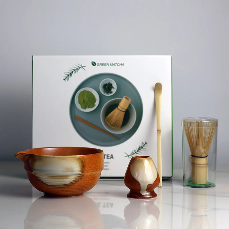 Ceramic Matcha Set | Complete 4-Piece Tea Set with Bamboo Whisk | Elegant Gift Box for Authentic Ceremonies 10